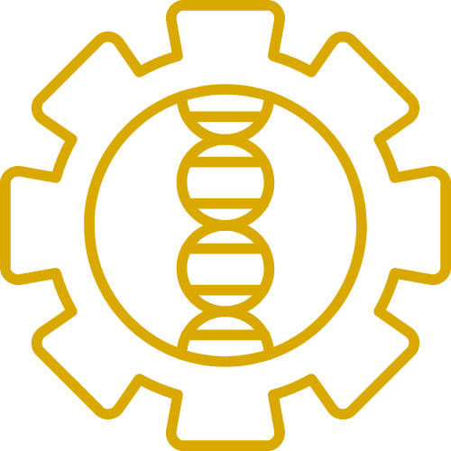 Gear with DNA in Middle Icon