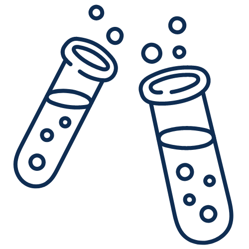 Two Test Tubes with Bubbling Chemical Solution Icon