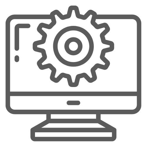 Computer Screen with Gear Icon