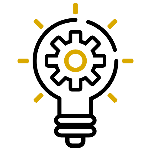 Light Bulb with Gear Inside Icon