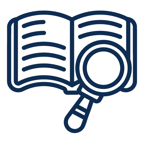 Book with Magnifying Glass Icon