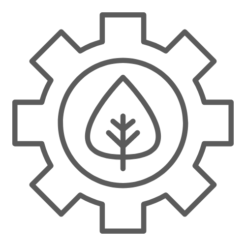 Gear with Leaf in Middle Icon